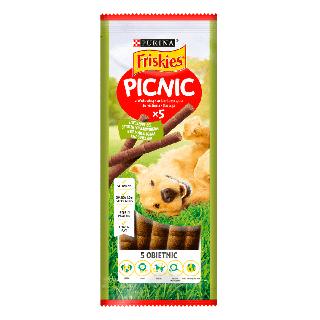 Friskies® Picnic. Ласощі для дорослих собак, з яловичиною | Purina UA