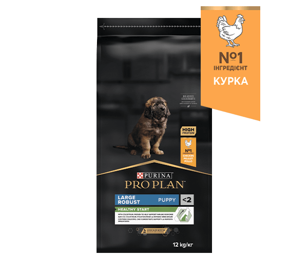 PURINA® PRO PLAN®. Сухий повнораціонний корм для цуценят великих порід масивної статури, з куркою