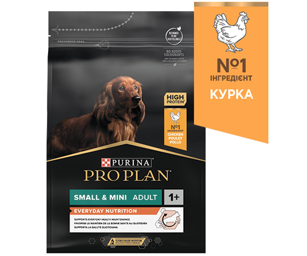 Упаковка корму Pro Plan для малих та міні порід з куркою