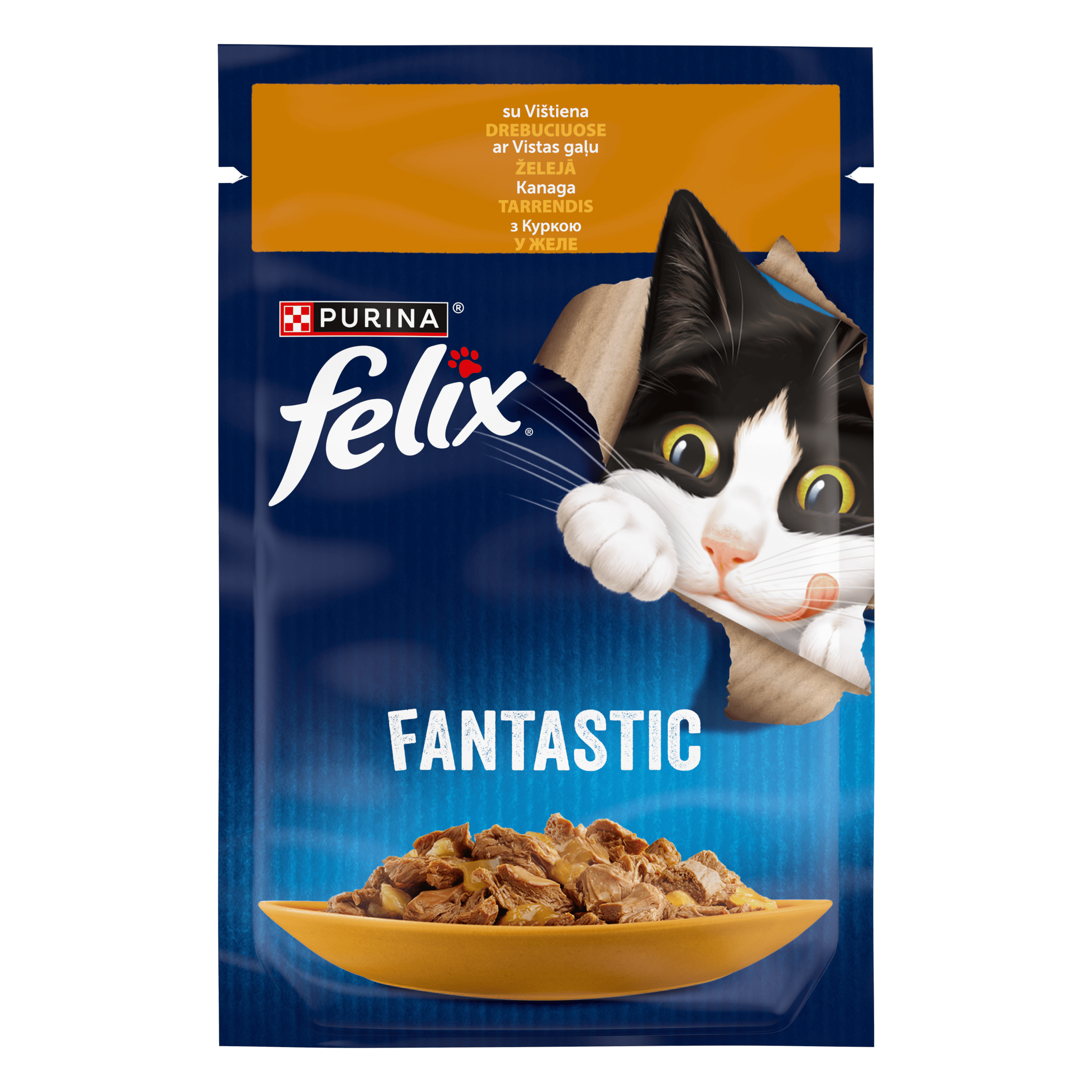 FELIX® FANTASTIC з куркою. Шматочки у желе | Purina UA