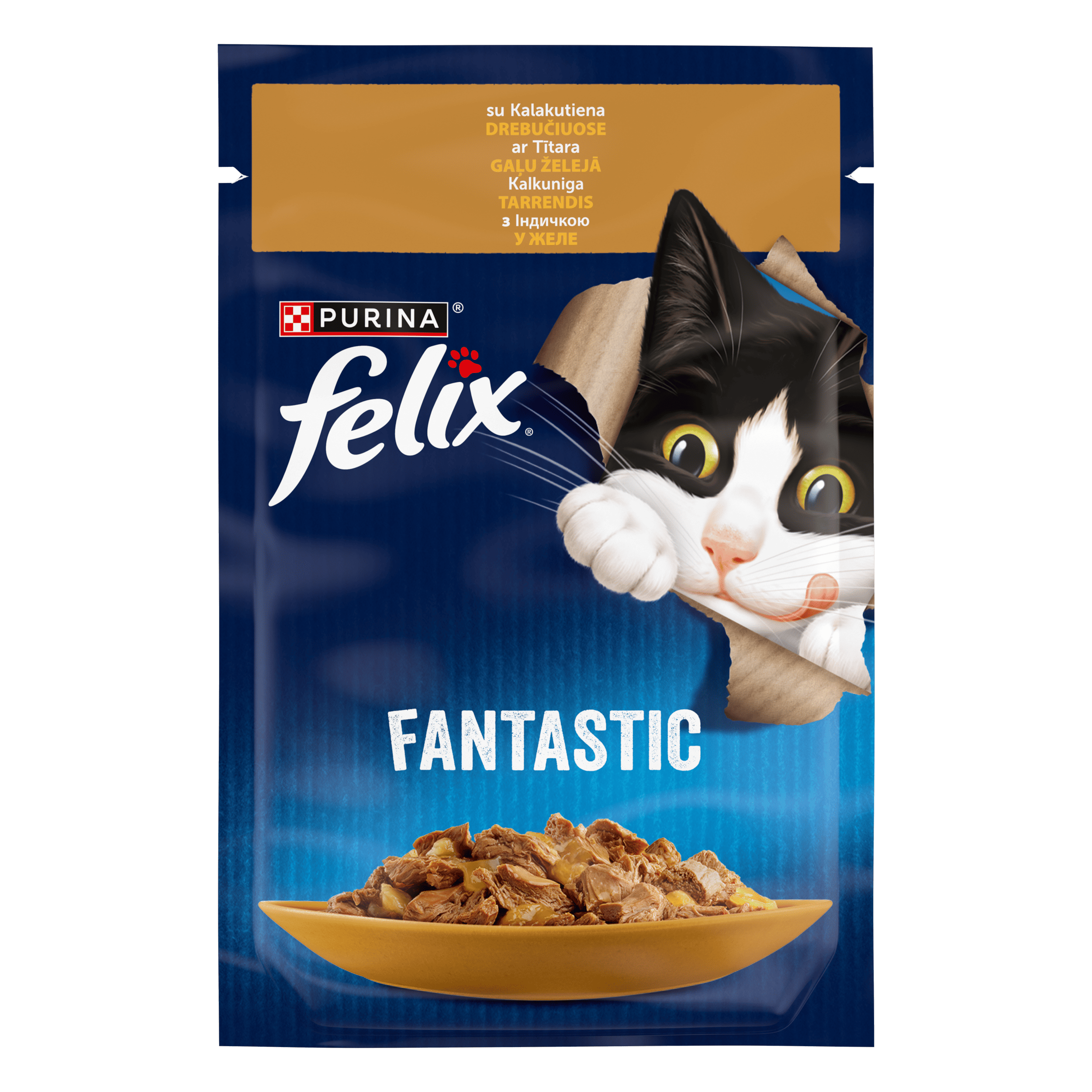 FELIX® FANTASTIC з індичкою. Шматочки у желе | Purina UA