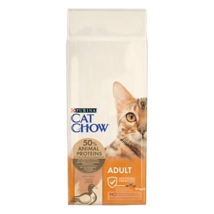 CAT CHOW® Сухий повнораціонний корм для дорослих котів, з качкою