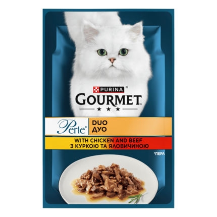 GOURMET Perle® Duo. Міні філе у підливці. З куркою та яловичиною.