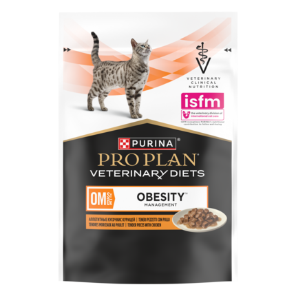 PRO PLAN® VETERINARY DIETS OM St/Ox Obesity Management. Консервований повнораціонний дієтичний корм для дорослих котів пауч