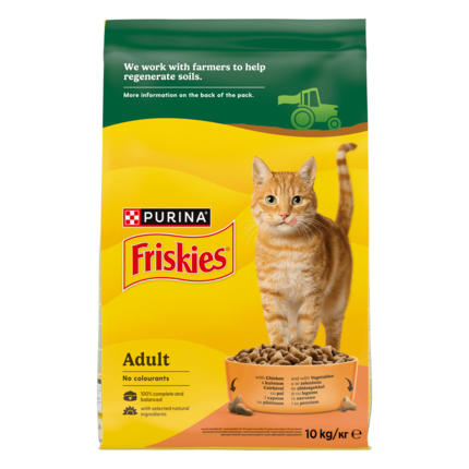 Friskies® - корм для дорослих котів з куркою та овочами