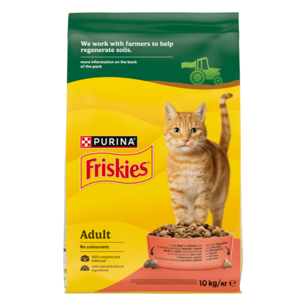 Friskies®. Сухий корм для котів, з яловичиною та куркою