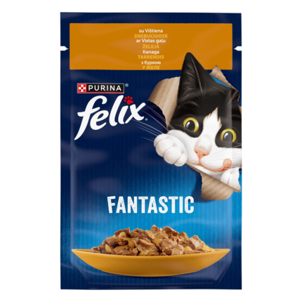 FELIX® FANTASTIC. З куркою. Шматочки у желе.  упаковка