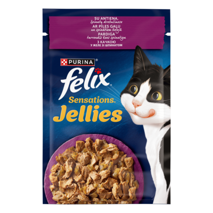 FELIX® SENSATIONS® JELLIES (Желе). З качкою в желе зі шпинатом. Пауч