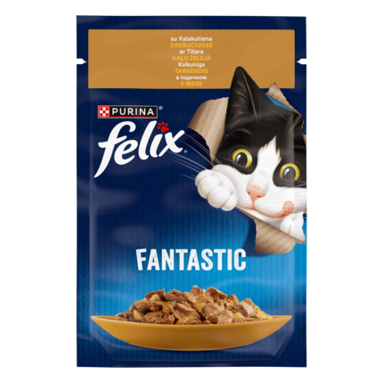 FELIX® FANTASTIC. З індичкою. Шматочки у желе. упаковка