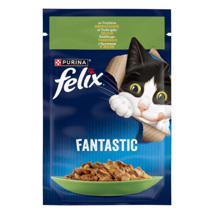 FELIX® FANTASTIC. З кроликом. Шматочки у желе. пакування пауч