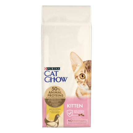 CAT CHOW® Сухий повнораціонний корм для кошенят. Також підходить для вагітних кішок та кішок у період лактації, з куркою.