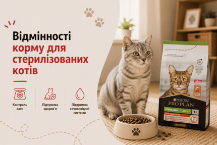 Відмінності корму для стерилізованих котів