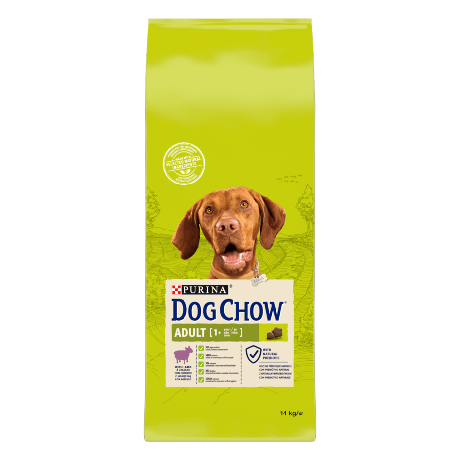Dog Chow® сухий повнораціонний корм для дорослих собак віком від 1 до 5 років, з ягням.