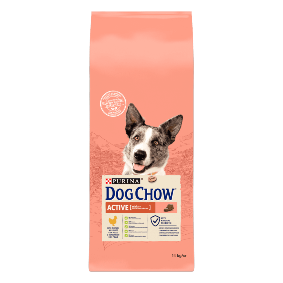 Dog Chow® сухий повнораціонний корм для дорослих активних та робочих собак, з куркою.