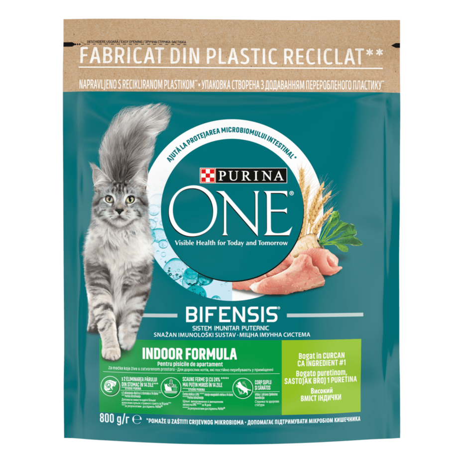 PURINA ONE® Indoor (Індор). З індичкою. Сухий повнораціонний корм для дорослих котів, які постійно перебувають у приміщенні​​