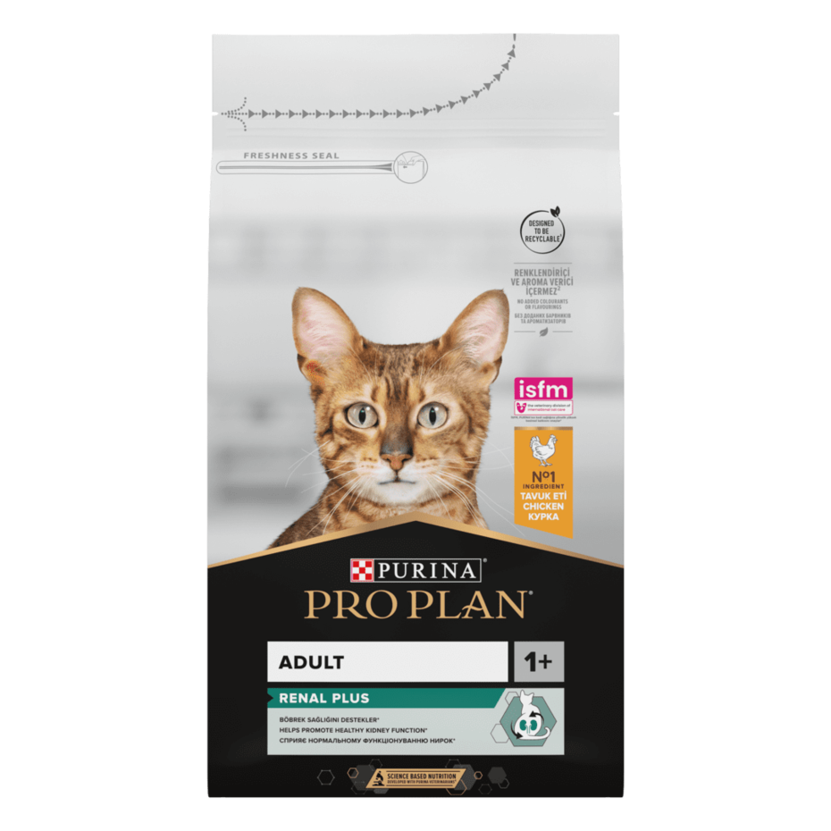 PRO PLAN® RENAL PLUS (РЕНАЛ ПЛЮС). Сухий повнораціонний корм для дорослих котів, з куркою.