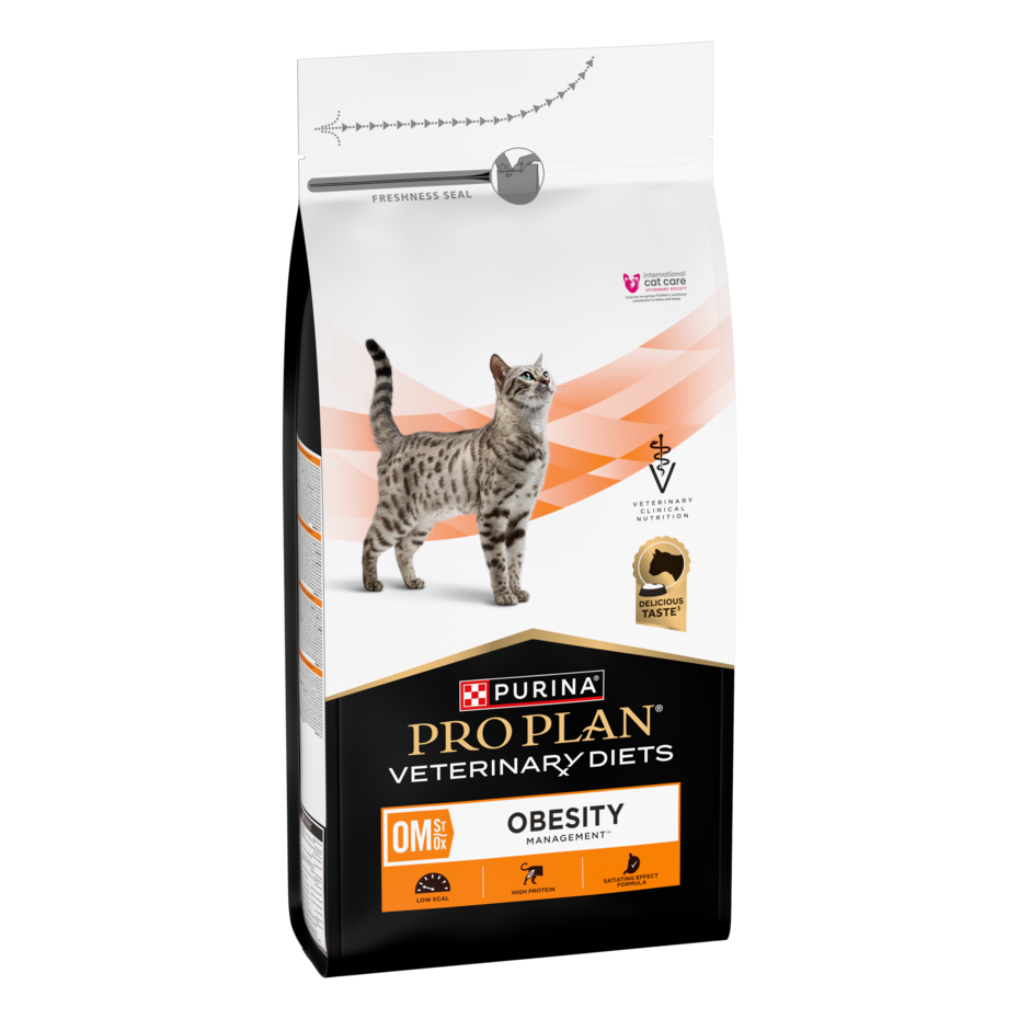 PURINA® PRO PLAN® VETERINARY DIETS OM St/Ox Obesity Management. Сухий повнораціонний дієтичний корм для дорослих котів для зн