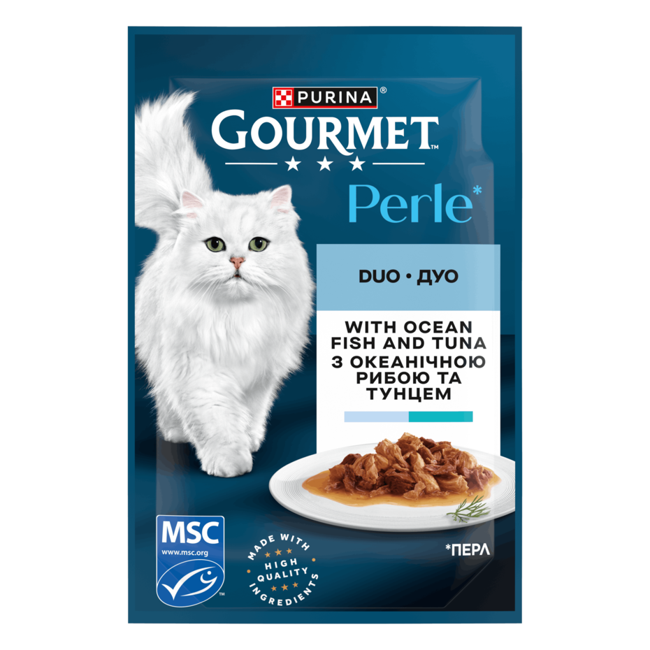 GOURMET TM Perle Duo (Перл Дуо). Міні філе у підливці. З океанічною рибою та тунцем