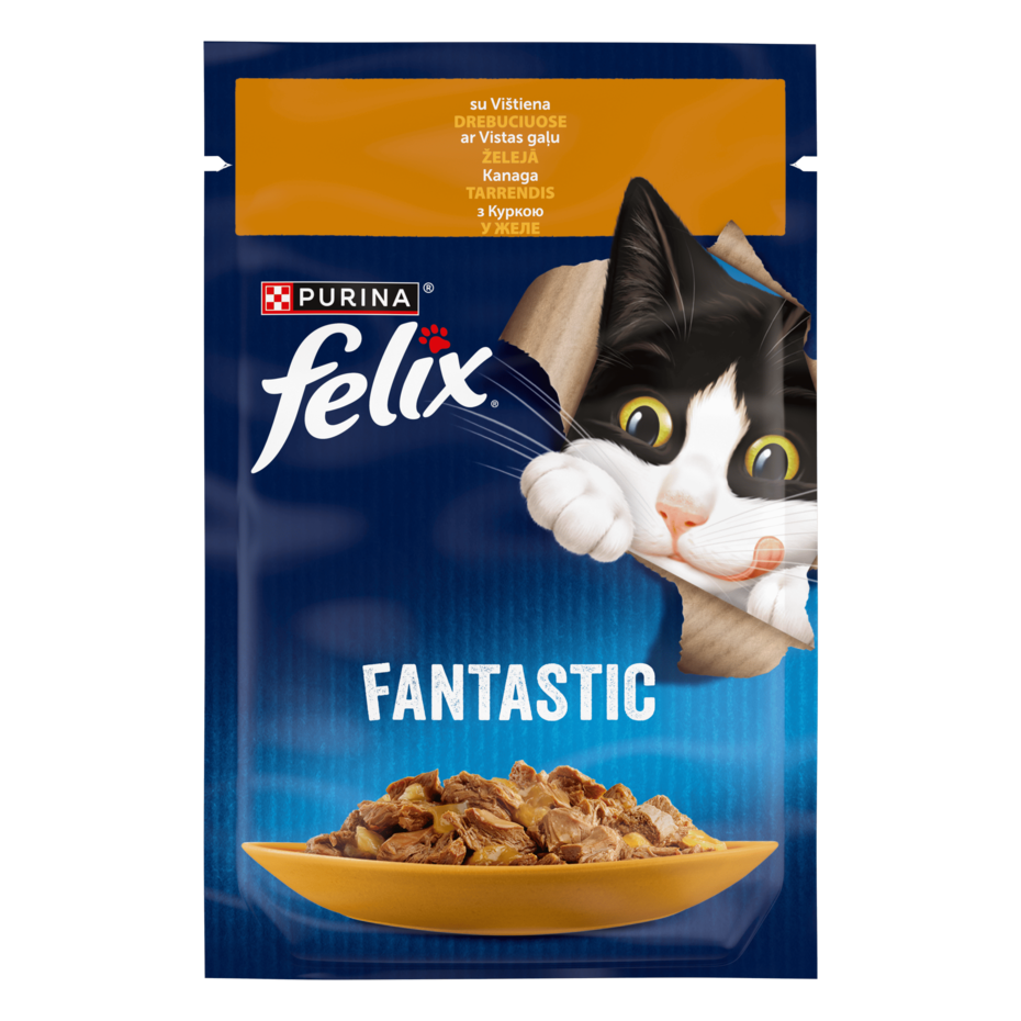 FELIX® FANTASTIC. З куркою. Шматочки у желе.  упаковка