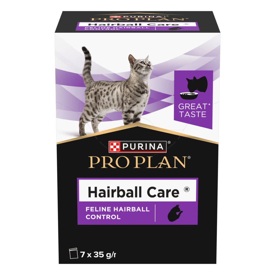 Упаковка PURINA® PRO PLAN® Hairball Care (Хеірбол Кер). Консервований додатковий корм для дорослих котів