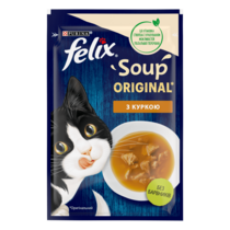 FELIX® Суп. Додатковий консервований корм для дорослих котів. З куркою.