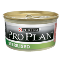 PRO PLAN®. Консервований порційний повнораціонний корм для cтерилізованих котів, з тунцем та лососем. Шматочки в паштеті.