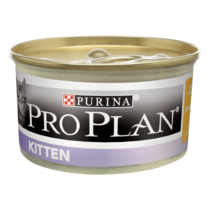 PRO PLAN® KITTEN. Консервований порційний повнораціонний корм для кошенят, мус з куркою.