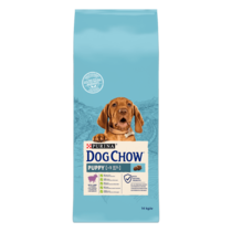 Dog Chow® сухий повнораціонний корм для цуценят віком до 1 року. Також підходить для вагітних та лактуючих собак, з ягням.