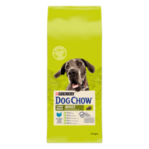 Dog Chow® сухий повнораціонний корм для дорослих собак великих порід віком від 2 до 9 років, з індичкою.