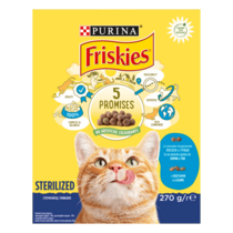 Friskies® Sterilized (Стерилайзд). З лососем, тунцем та овочами. Сухий повнораціонний корм для стерилізованих кішок/кастрован