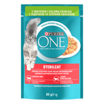 PURINA ONE® Sterilcat (Стерайлкет). Шматочки в соусі. Консервований порційний повнораціонний корм для кастрованих котів/стери