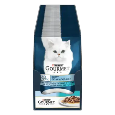 GOURMET Perle® Duo. Міні філе у підливці. З океанічною рибою та тунцем