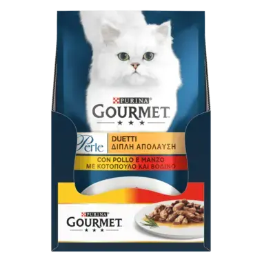 GOURMET Perle® Duo. Міні філе у підливці. З куркою та яловичиною.