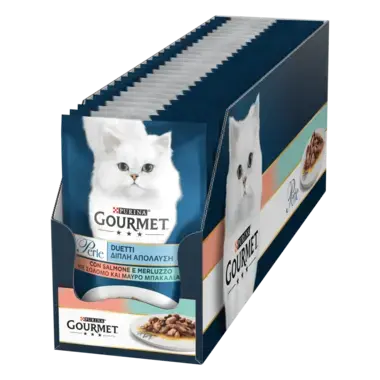 GOURMET Perle® Duo. Міні філе у підливці. З лососем та сайдою