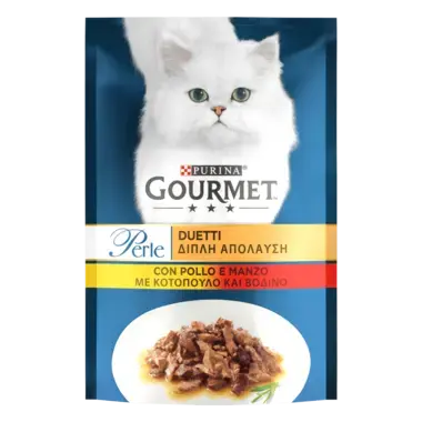 GOURMET Perle® Duo. Міні філе у підливці. З куркою та яловичиною.