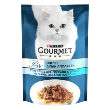 GOURMET Perle® Duo. Міні філе у підливці. З океанічною рибою та тунцем