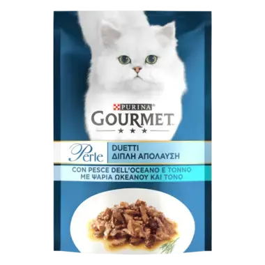 GOURMET Perle® Duo. Міні філе у підливці. З океанічною рибою та тунцем