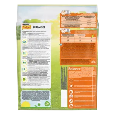Friskies® Balance (Баланс). З Куркою, Яловичиною та Овочами. Сухий повнораціонний корм для дорослих собак.