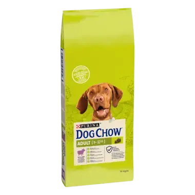 Dog Chow® сухий повнораціонний корм для дорослих собак віком від 1 до 5 років, з ягням.