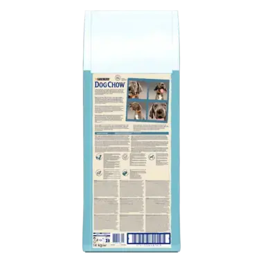 Dog Chow® сухий повнораціонний корм для цуценят великих порід віком до 2 років. Також підходить для вагітних та лактуючих соб