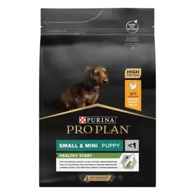 PRO PLAN®. Сухий повнораціонний корм для цуценят малих порід. Також підходить для вагітних та лактуючих собак. З куркою.