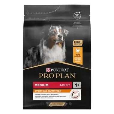 PRO PLAN®. Сухий повнораціонний корм для дорослих собак середніх порід. З куркою.