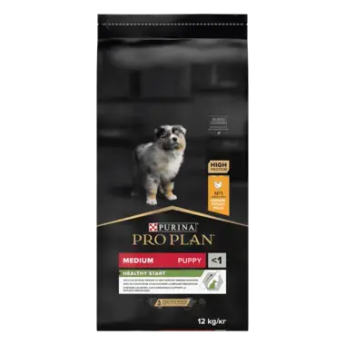 PRO PLAN®. Сухий повнораціонний корм для цуценят середніх порід. Також підходить для вагітних та лактуючих собак. З куркою.