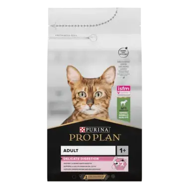 PRO PLAN®. Сухий повнораціонний корм для дорослих котів з чутливим травленням чи вибагливих до їжі, з ягням.