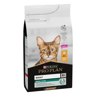 PRO PLAN® RENAL PLUS (РЕНАЛ ПЛЮС). Сухий повнораціонний корм для дорослих котів, з куркою.
