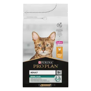 PRO PLAN® RENAL PLUS (РЕНАЛ ПЛЮС). Сухий повнораціонний корм для дорослих котів, з куркою.