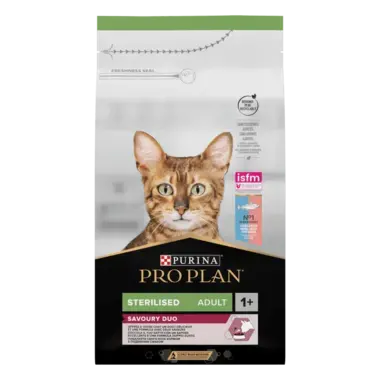 PRO PLAN®. Сухий повнораціонний корм для стерилізованих котів, з тріскою та фореллю.