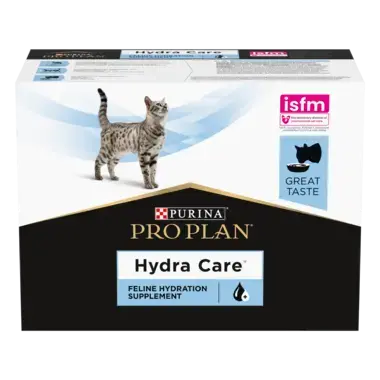 PRO PLAN® HC Hydra Care (Хайдра Кер). Додатковий корм для котів, що сприяє збільшенню споживання води.