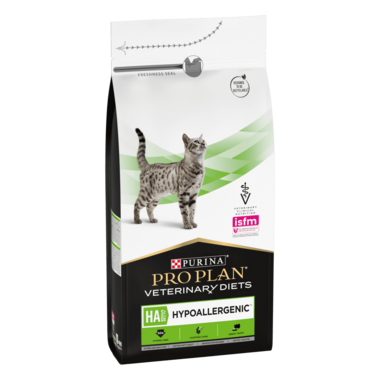 PRO PLAN® HA HYPOALLERGENIC. Ветеринарна дієта для котів для зниження ознак інгредієнтної непереносимості.