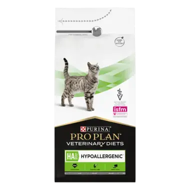 PRO PLAN® HA HYPOALLERGENIC. Ветеринарна дієта для котів для зниження ознак інгредієнтної непереносимості.